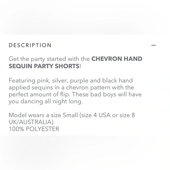 One Teaspoon NWT Hand Sequin Chevron  Party Shorts SMALL - Picture 5 of 9